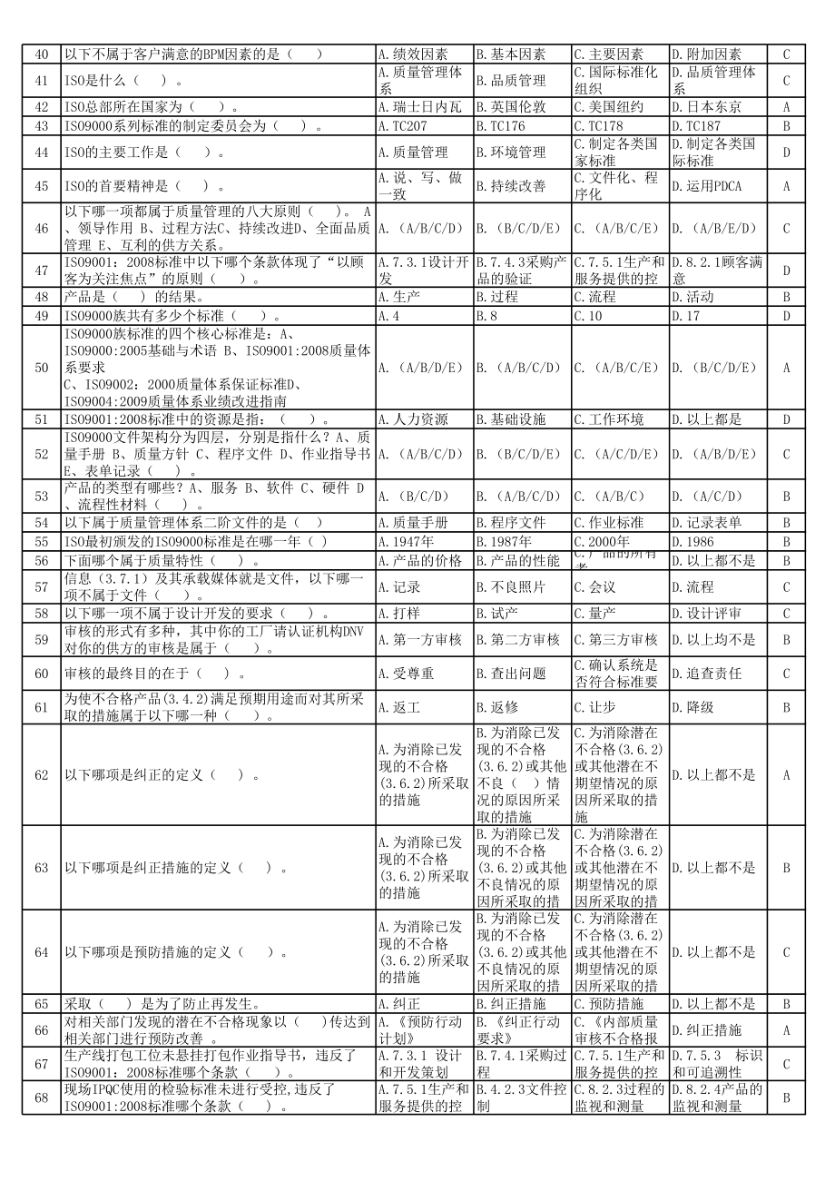 品管岗位认证培训试题.xlsx_第2页