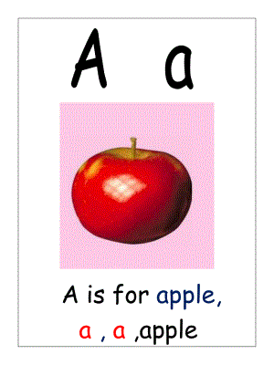 配歌曲“A_is_for_apple”_26字母卡.ppt