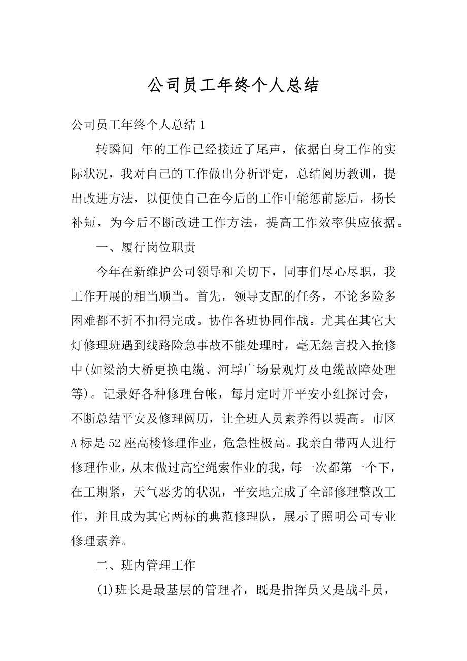 公司员工年终个人总结优质.docx_第1页