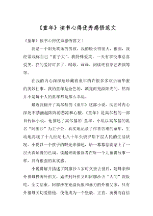 《童年》读书心得优秀感悟范文汇编.docx