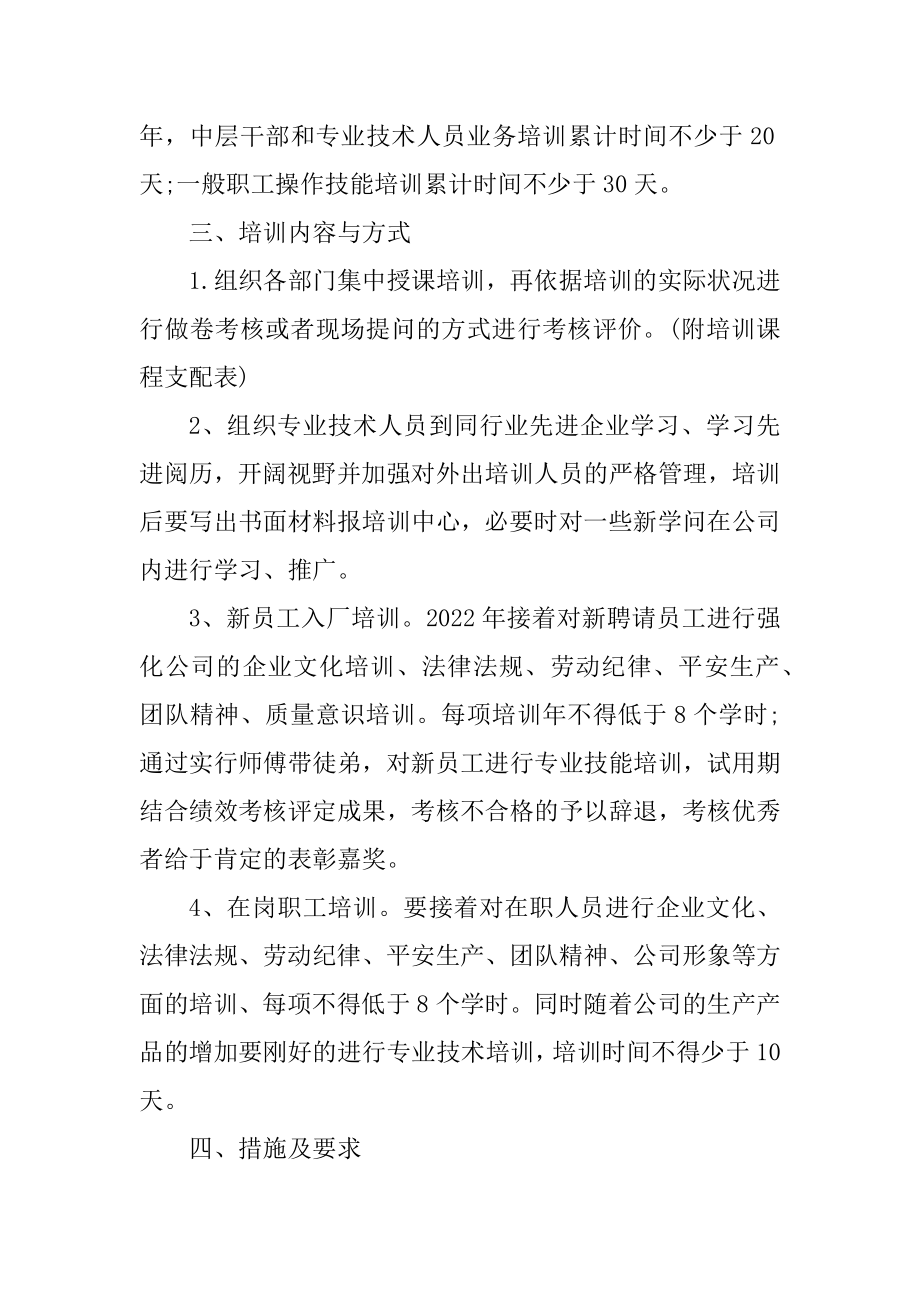 2021年度公司员工培训计划优质.docx_第2页