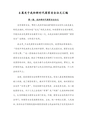 6篇关于我和新时代国家安全征文汇编.docx