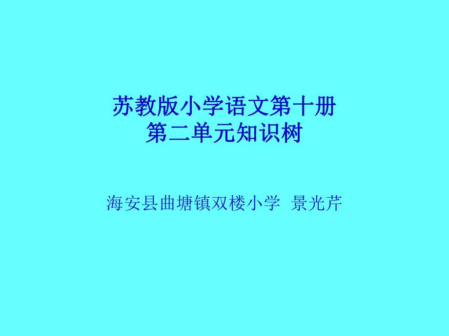 苏教版小学语文第十册第二单元知识树.ppt_第1页