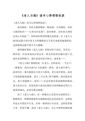 《老人与海》读书心得领悟收获范文.docx