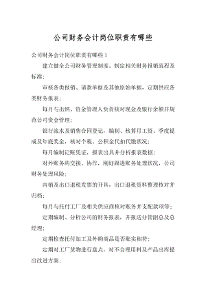 公司财务会计岗位职责有哪些最新.docx