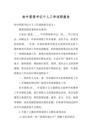 初中团委书记个人工作述职报告精选.docx