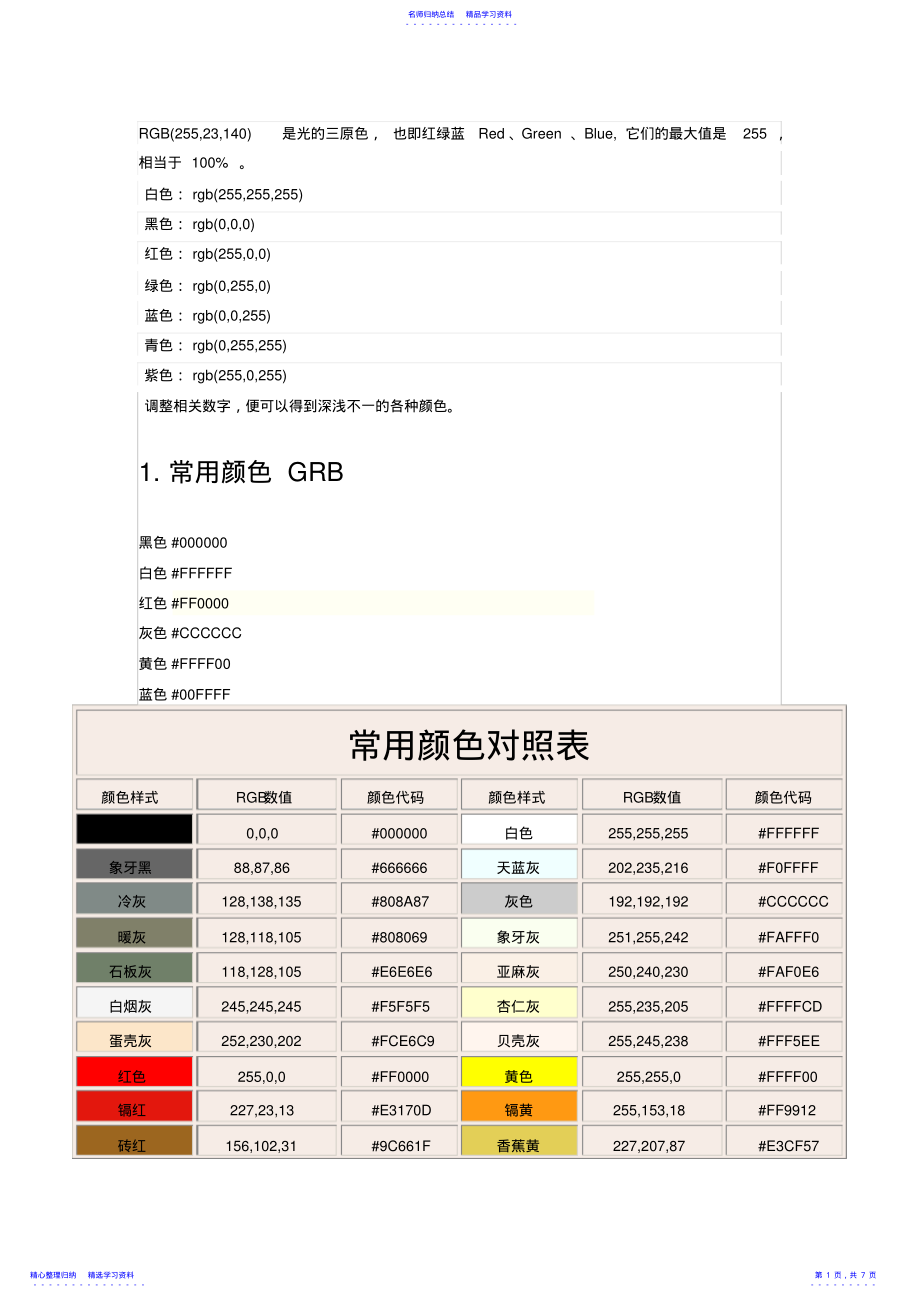 2022年RGB颜色值对照表所有颜色大全 .pdf_第1页