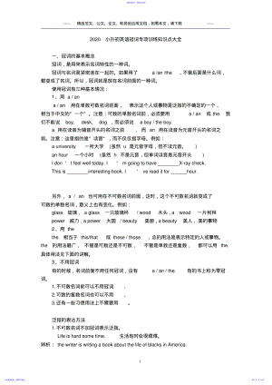 2022年2021小升初英语冠词专项训练知识点大全 .pdf