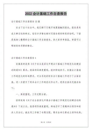 2022会计基础工作自查报告优质.docx