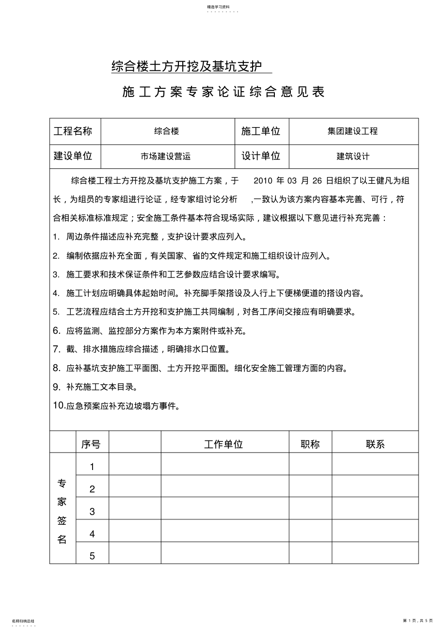 2022年施工方案专家论证综合意见表 .pdf_第1页