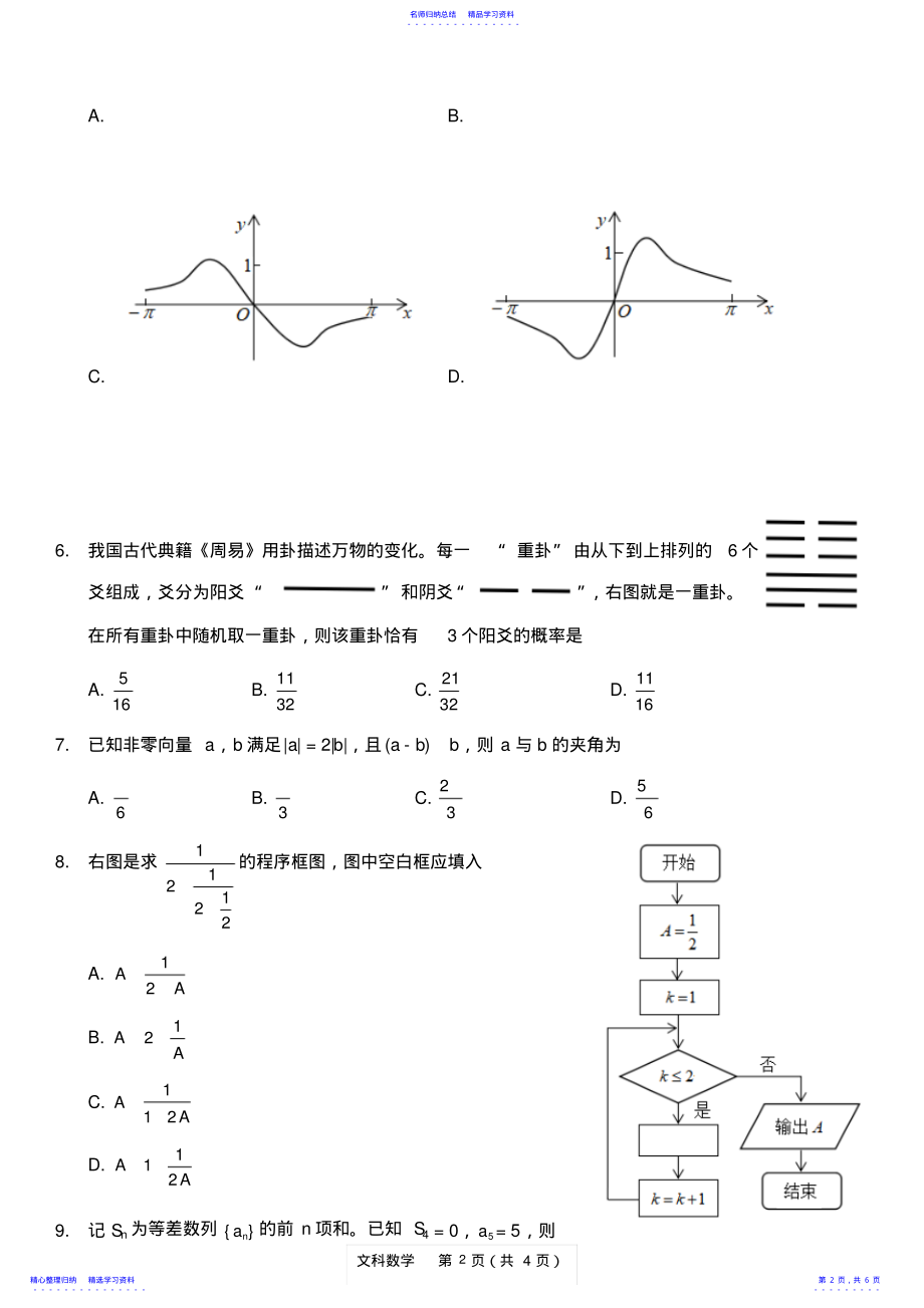 2022年2021年全国一卷理科数学试卷 .pdf_第2页