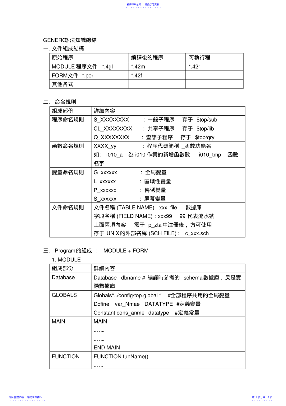 2022年GENERO语法知识总结 .pdf_第1页