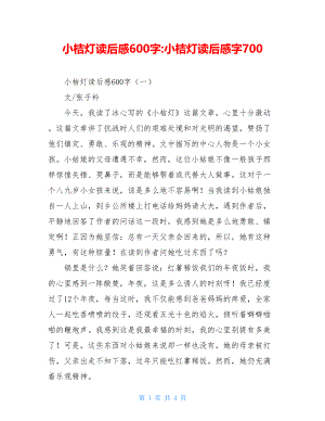 小桔灯读后感600字-小桔灯读后感字700.doc