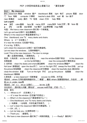 2022年新版小学四级英语上册复习知识点归纳 .pdf