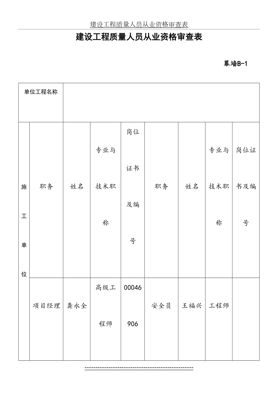 建设工程质量人员从业资格审查表.doc_第2页