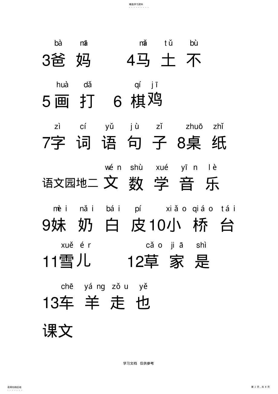 2022年新人教版一年级语文上册识字表 .pdf_第2页