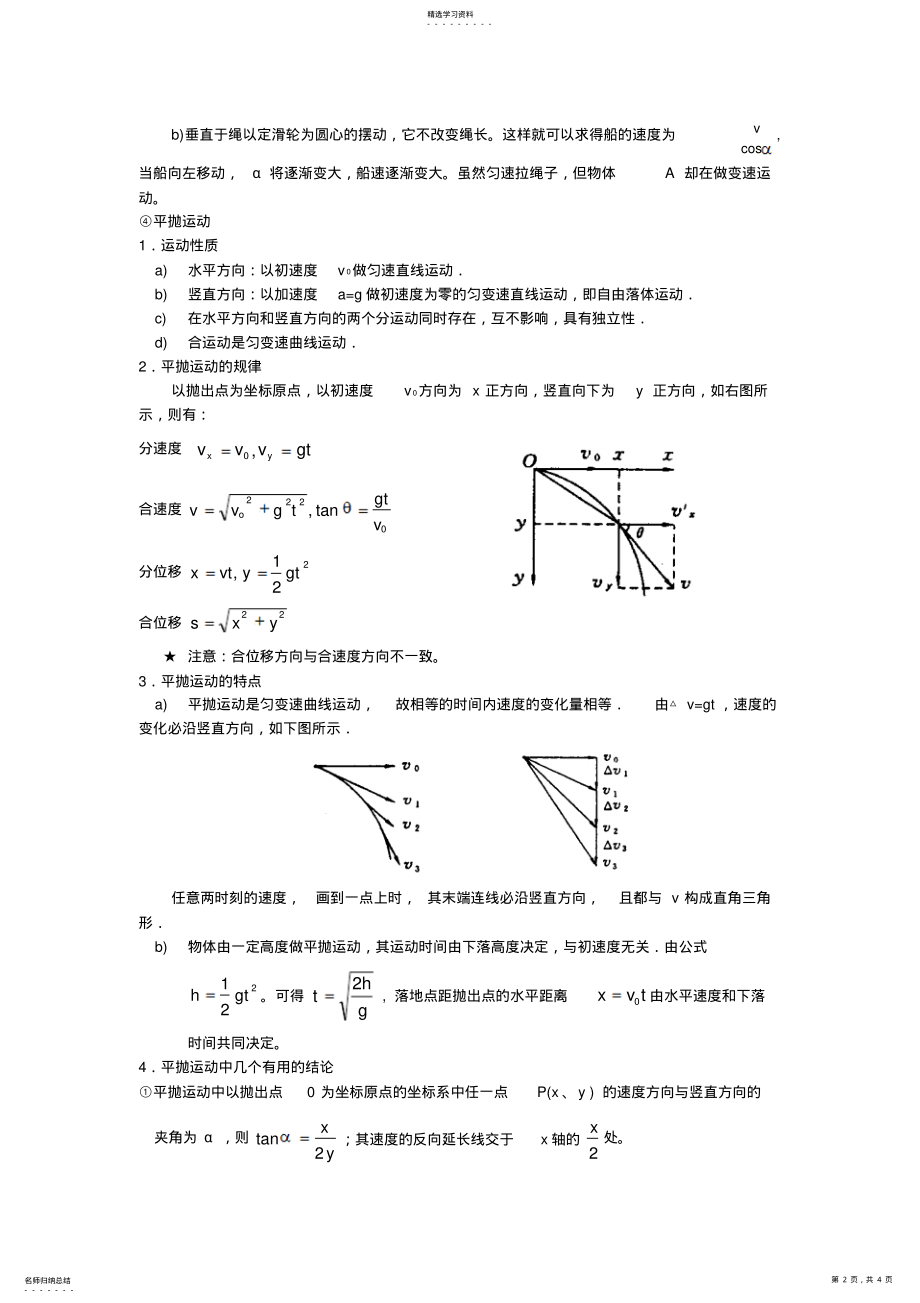 2022年新编曲线运动知识点总结与经典题 .pdf_第2页