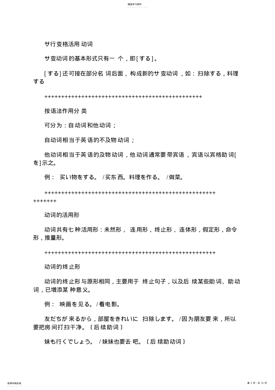 2022年日语动词分类及变形 .pdf_第2页