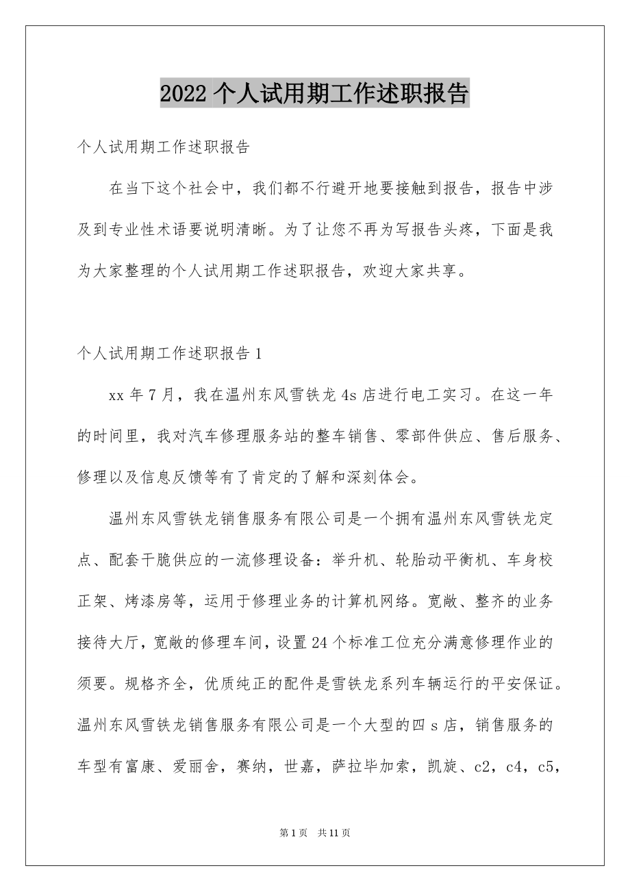 2022个人试用期工作述职报告例文.docx_第1页