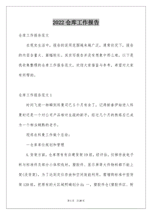 2022仓库工作报告精选.docx