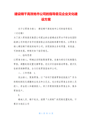 建设精干高效地市公司的指导意见企业文化建设方案.doc