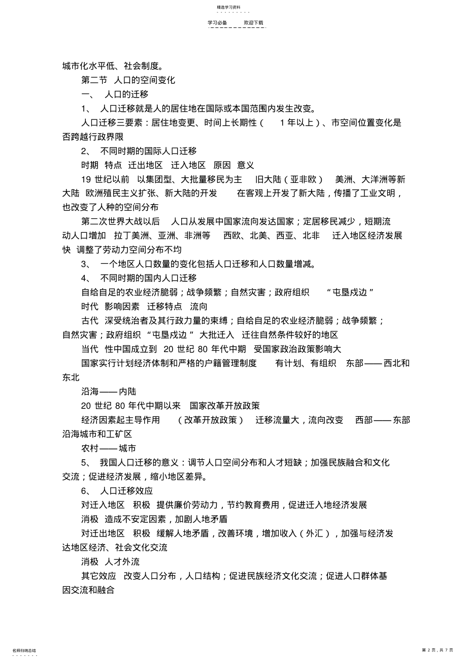 2022年新课标人教版高中地理必修二知识点总结 .pdf_第2页