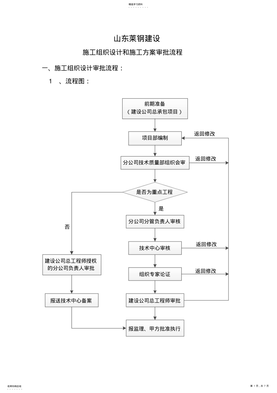 2022年施工组织设计和施工方案审批流程 .pdf_第1页