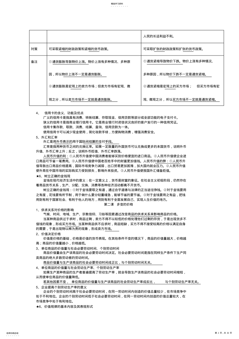 2022年新课标高中政治知识点总结 .pdf_第2页