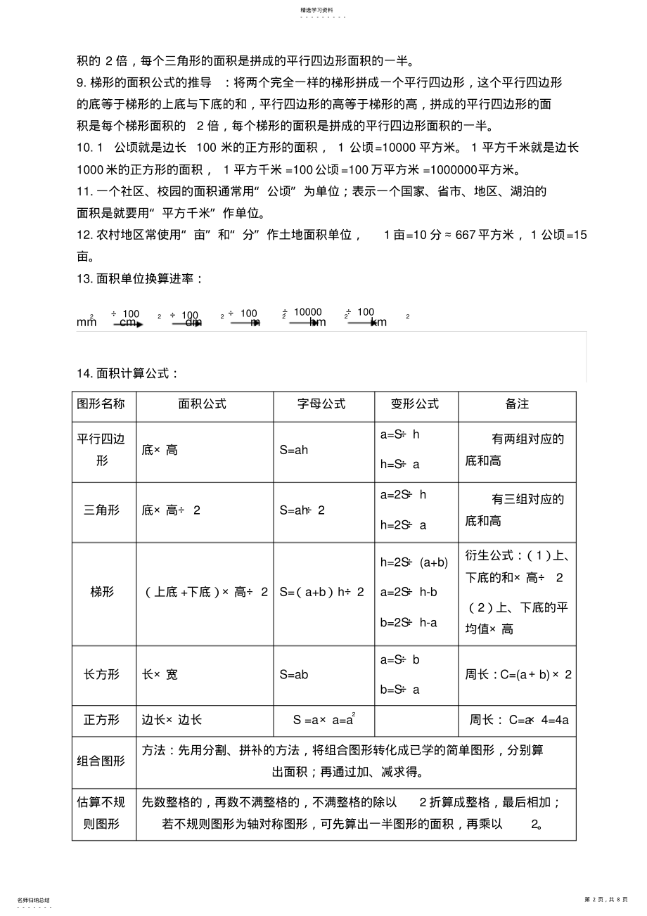 2022年新教材苏教版五年级数学上册知识点汇总 .pdf_第2页