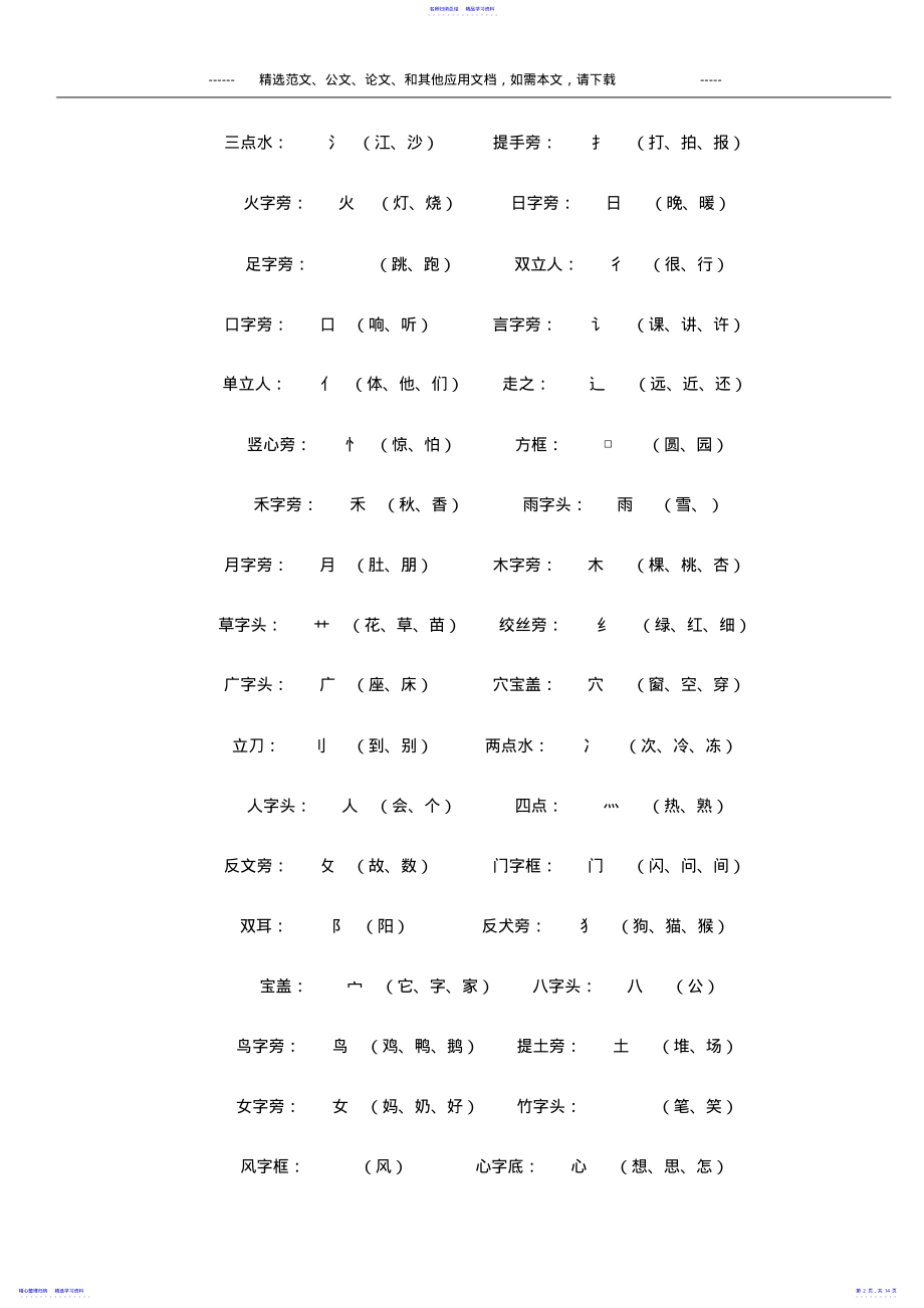 2022年2021一年级语文上册期末知识点大全 .pdf_第2页