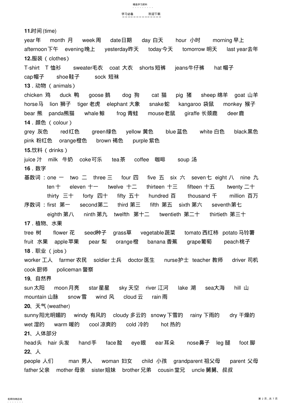 2022年新PEP小学英语六年级下册总复习资料 .pdf_第2页