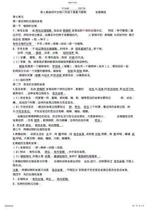 2022年新人教版初中生物八年级下册复习提纲全册 .pdf