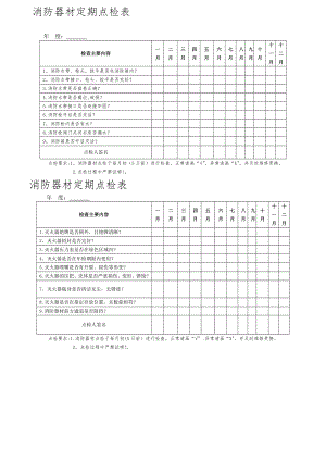 消防器材点检表.doc