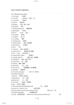 2022年新目标八级英语下全册短语归纳复习8 .pdf