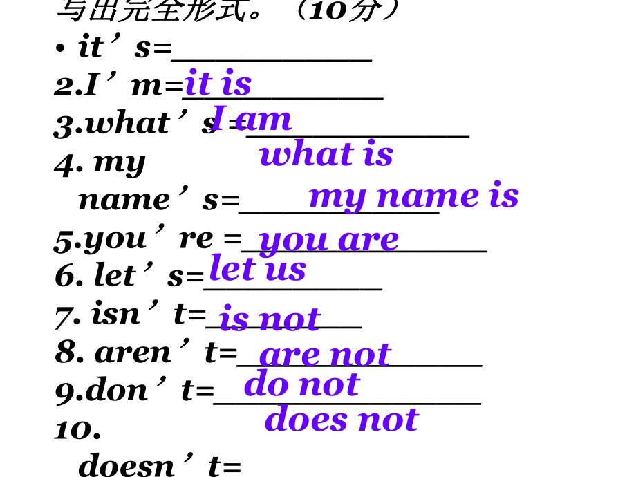 写出完全形式分it'sI'mwhat'smyname.ppt_第2页