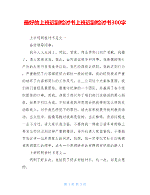 最好的上班迟到检讨书上班迟到检讨书300字.doc