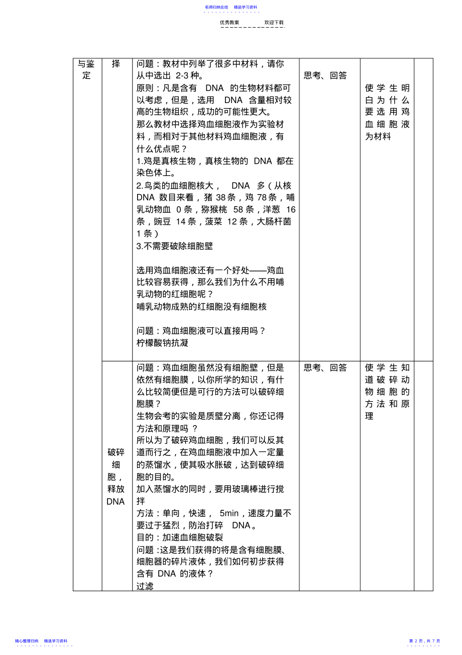 2022年DNA的粗提取与鉴定教案 .pdf_第2页