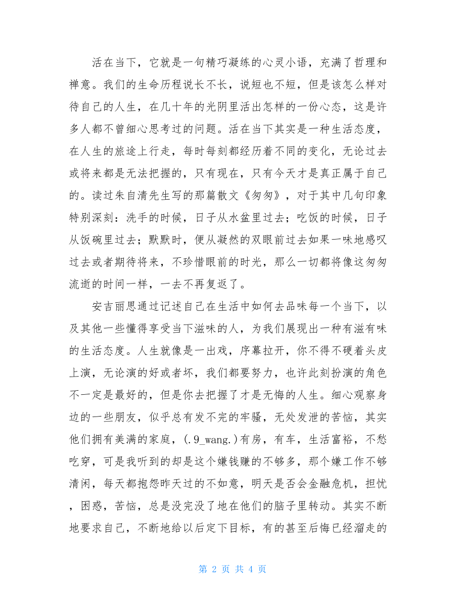 活在当下读后感活在当下书籍读后感.doc_第2页