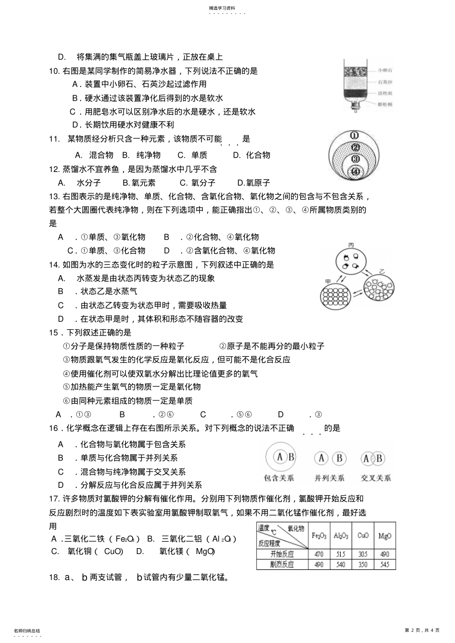 2022年新人教版九年级化学第一至三单元试题 2.pdf_第2页