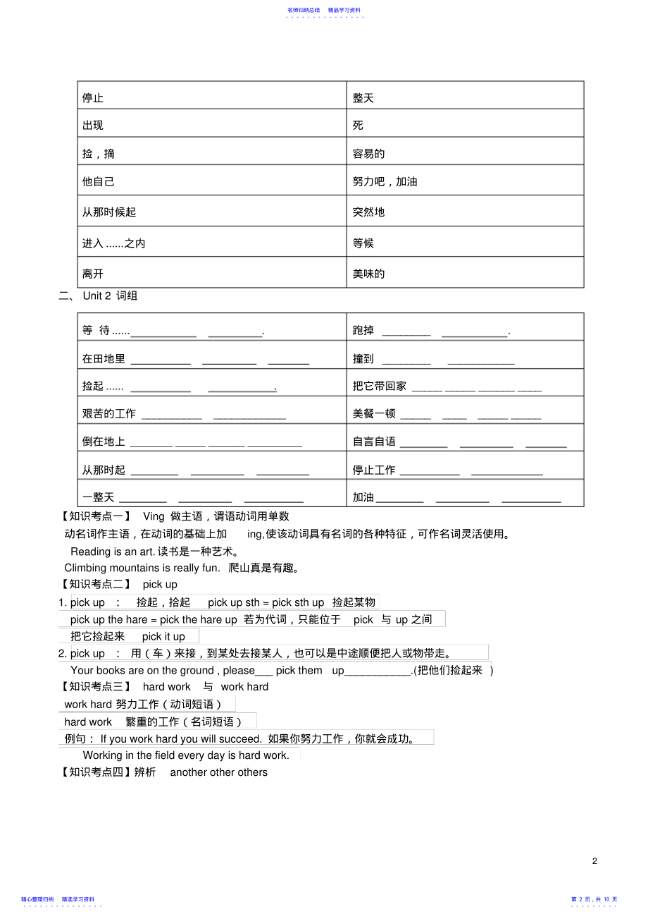 2022年2021广州新版英语六年级下册每单元知识点总结及练习 .pdf_第2页