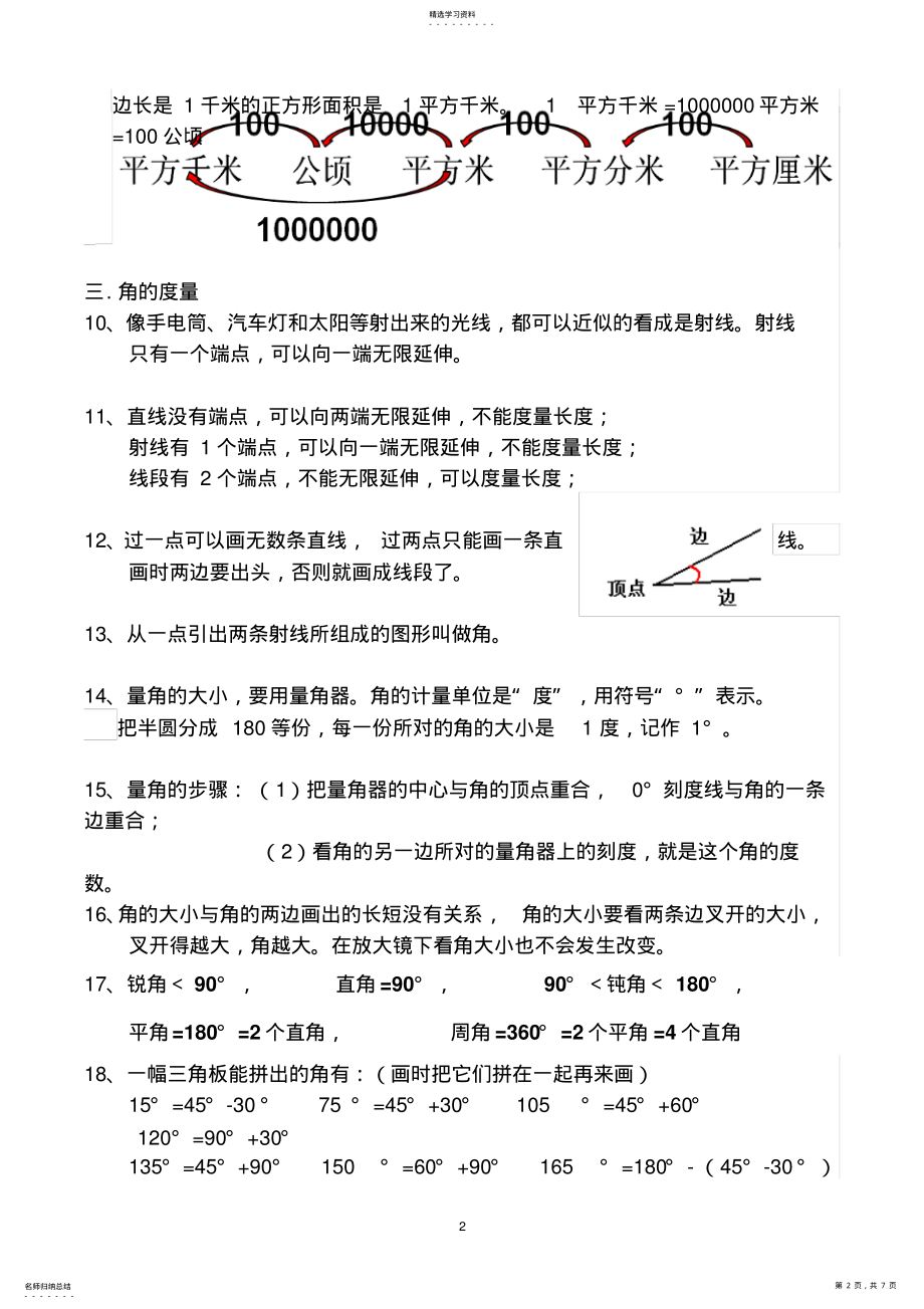 2022年新人教版四年级上册数学知识点归纳 .pdf_第2页