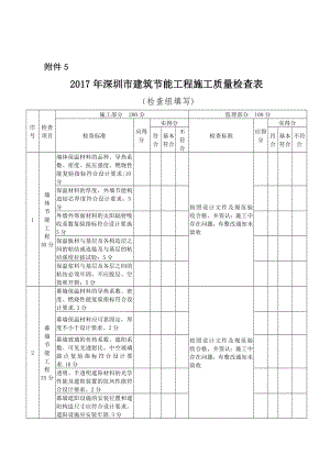 深圳建筑节能工程施工质量检查表.doc