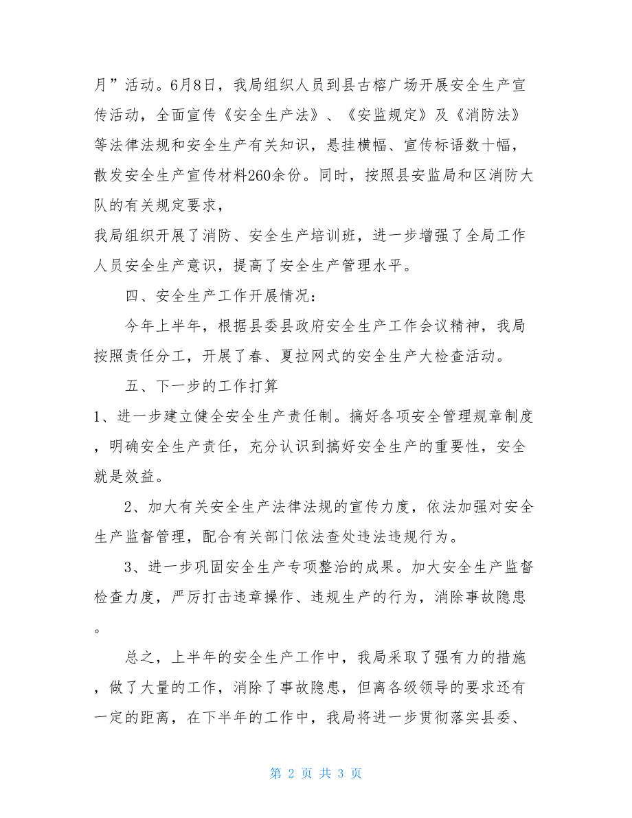 教师上半年工作总结 安全生产上半年工作总结.doc_第2页