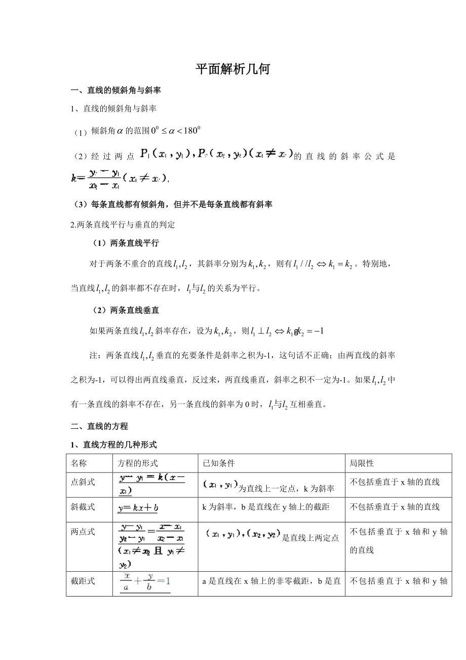 平面解析几何-经典题(含答案).doc_第1页