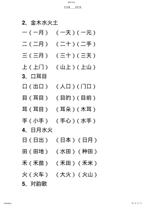 2022年新版语文一年级上册生字组词 .pdf