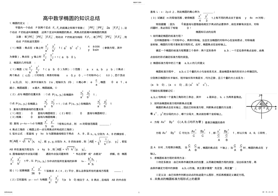 2022年最全圆锥曲线知识点总结 2.pdf_第1页