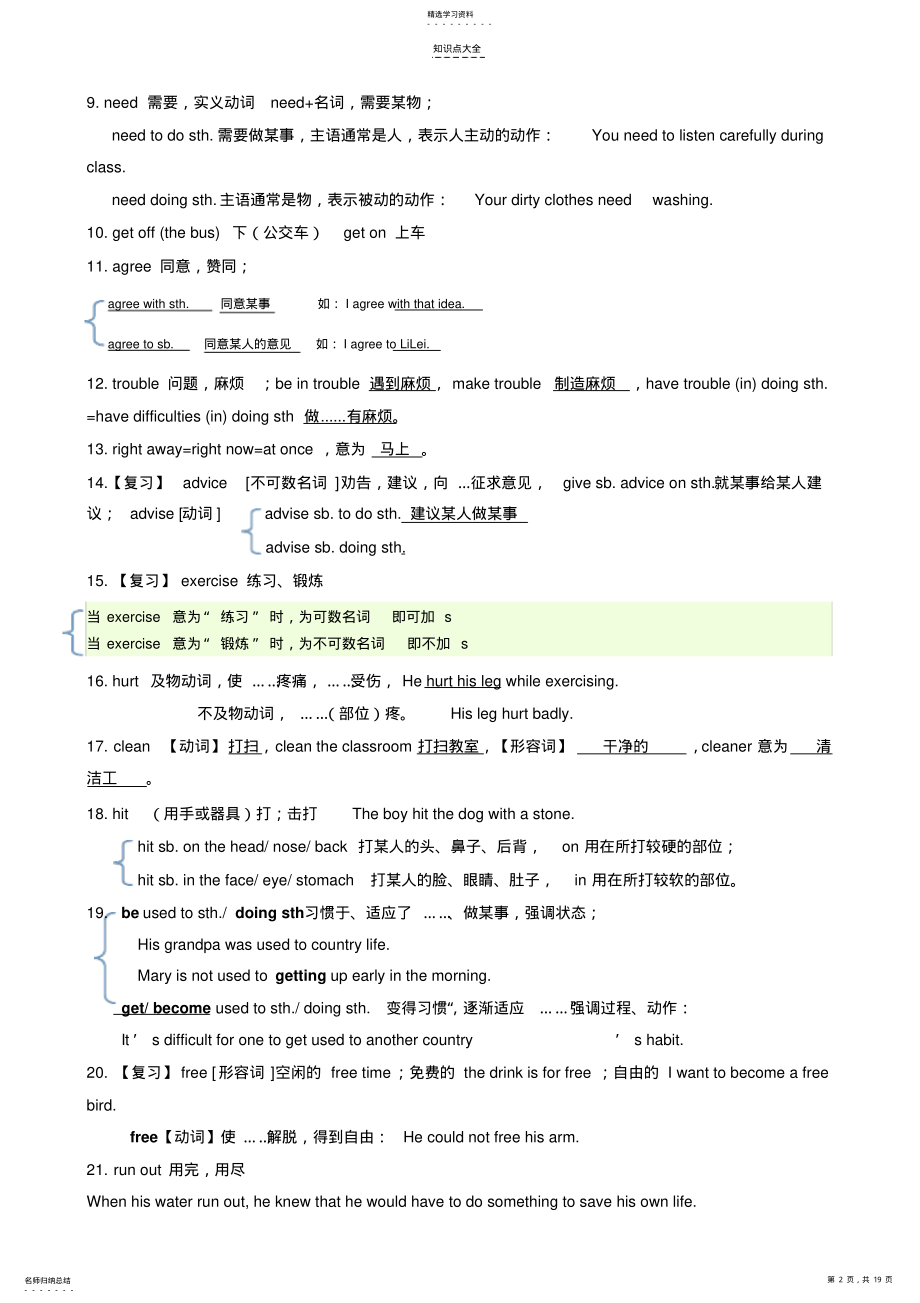 2022年春季新版八年级下册英语第一至三单元知识点小结 .pdf_第2页