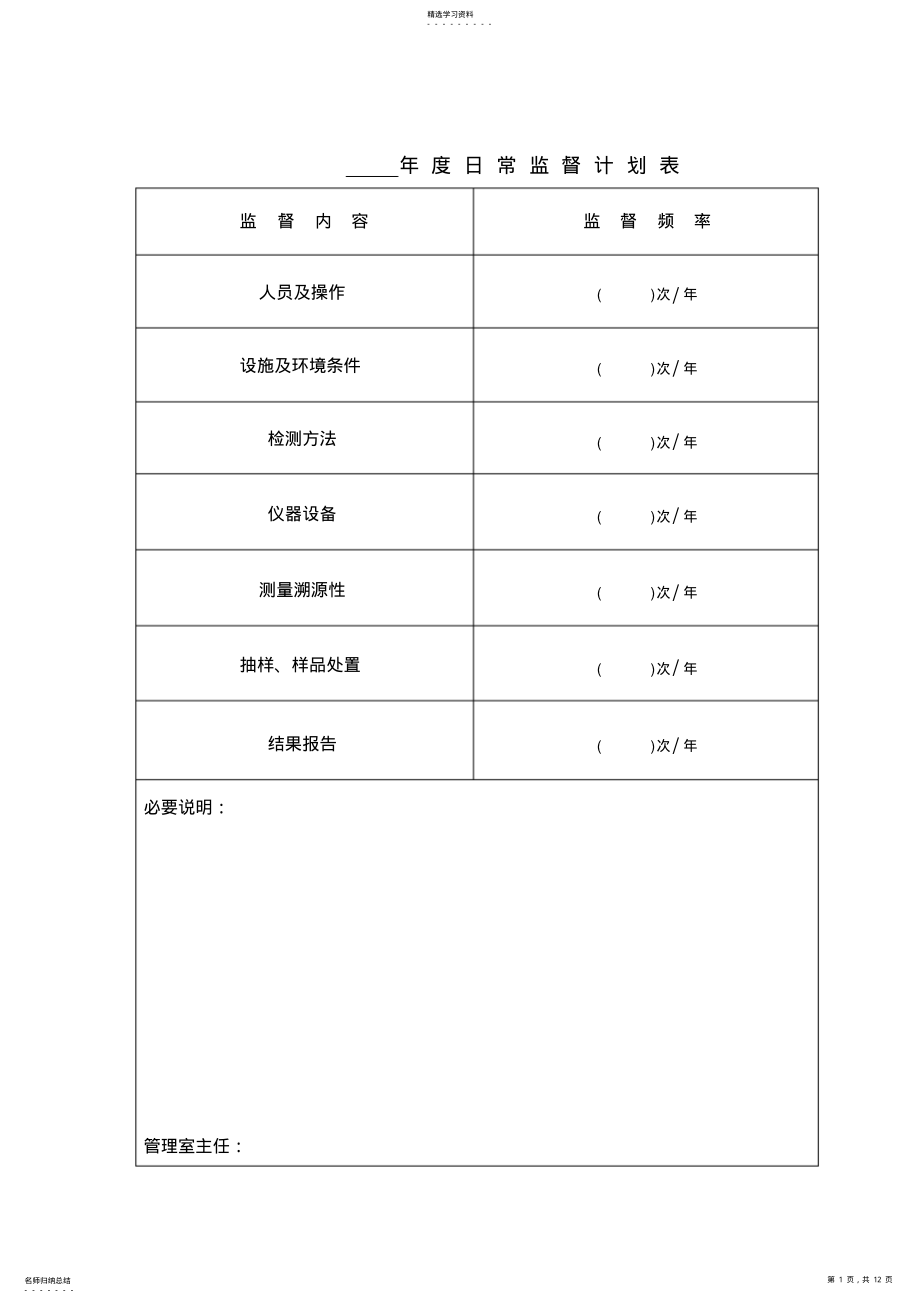 2022年日常监督计划表 .pdf_第1页