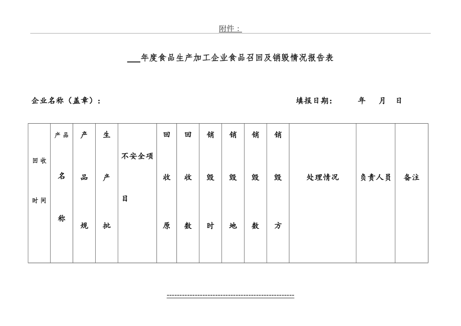 年度食品生产加工企业不安全食品召回及销毁情况记录表.doc_第2页