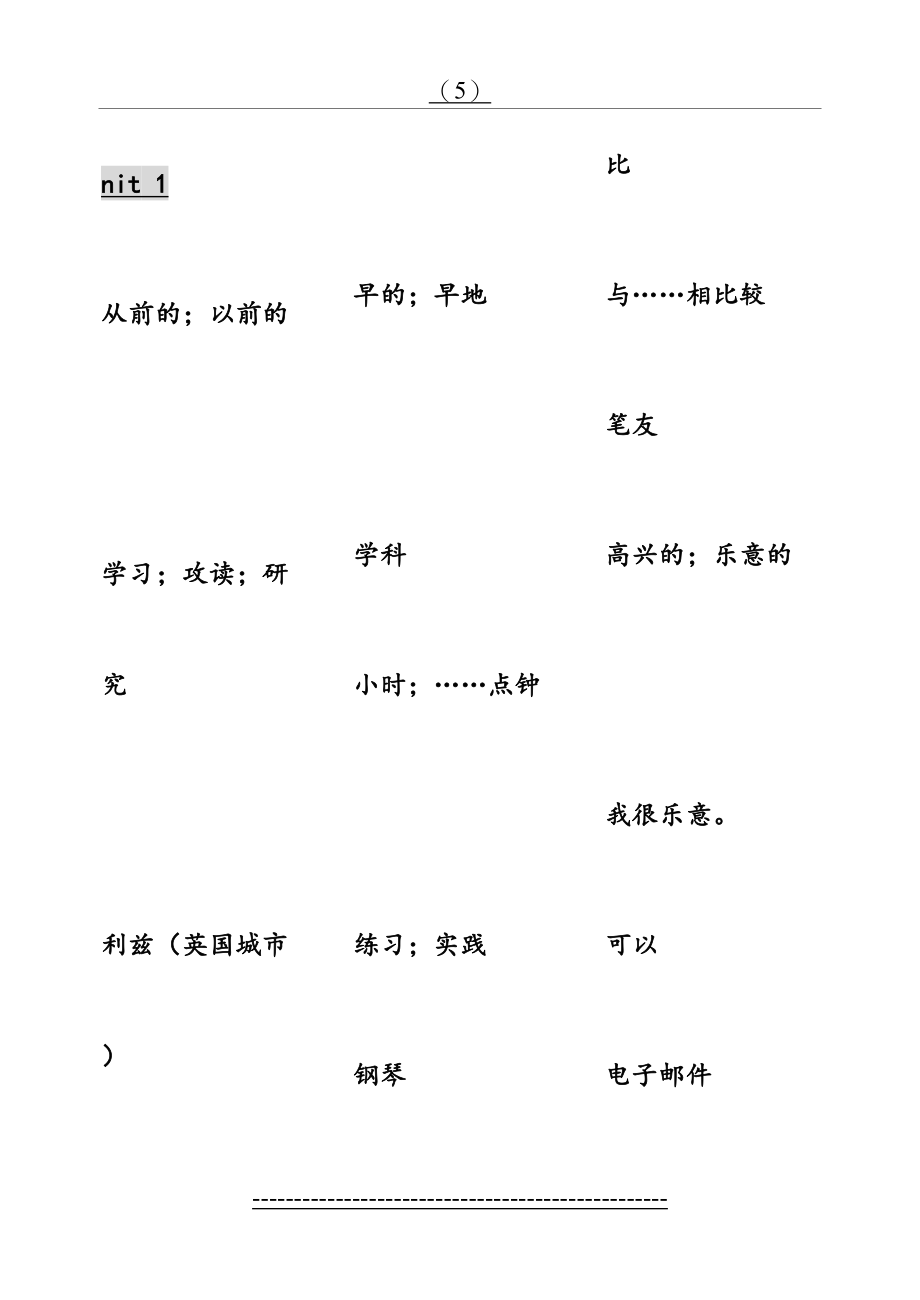 广州版小学英语五年级下册单词默写表.doc_第2页